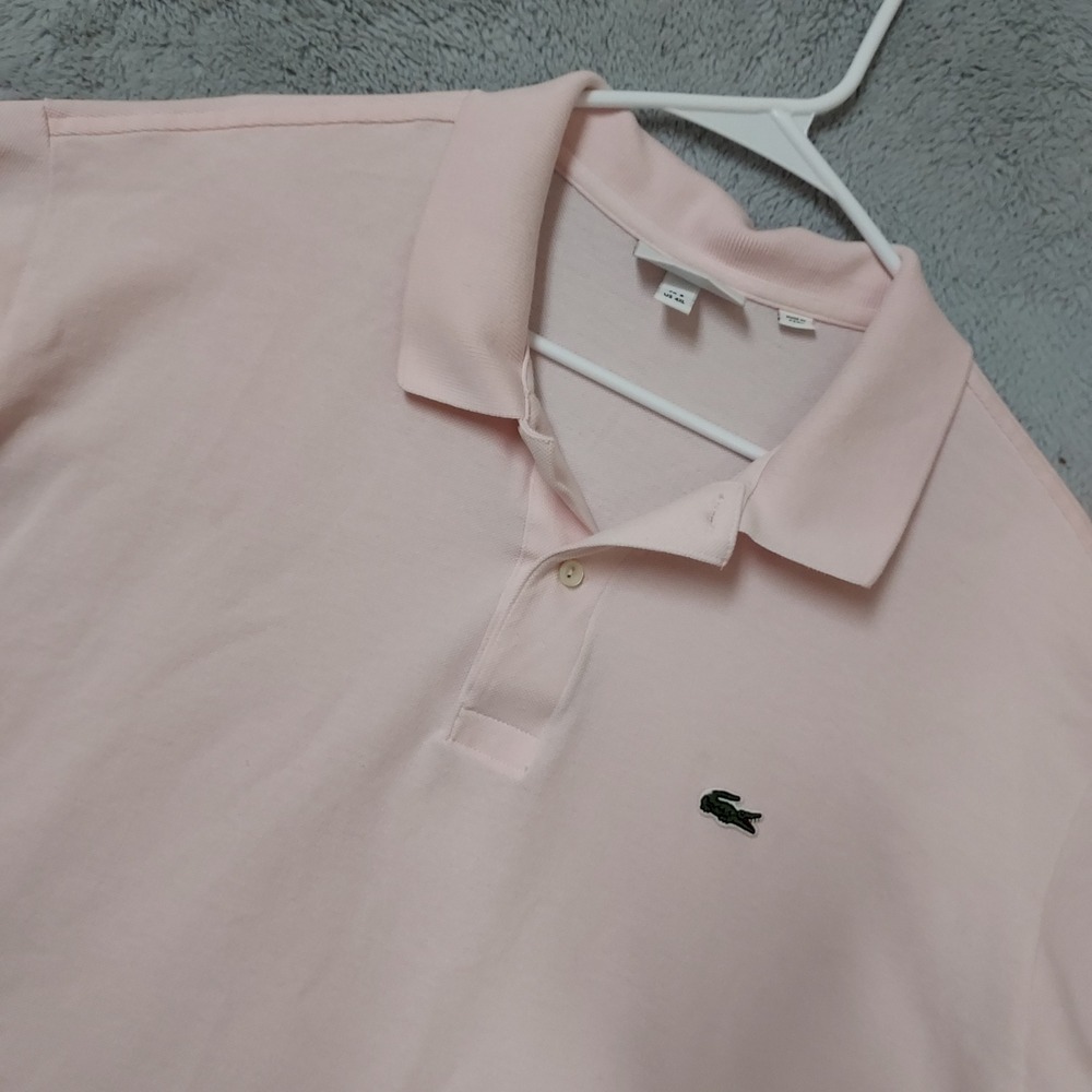 Lacoste Polo Shirt Mens 4XL Classic Fit Short Sleeve Pique Pink Preppy Size 9